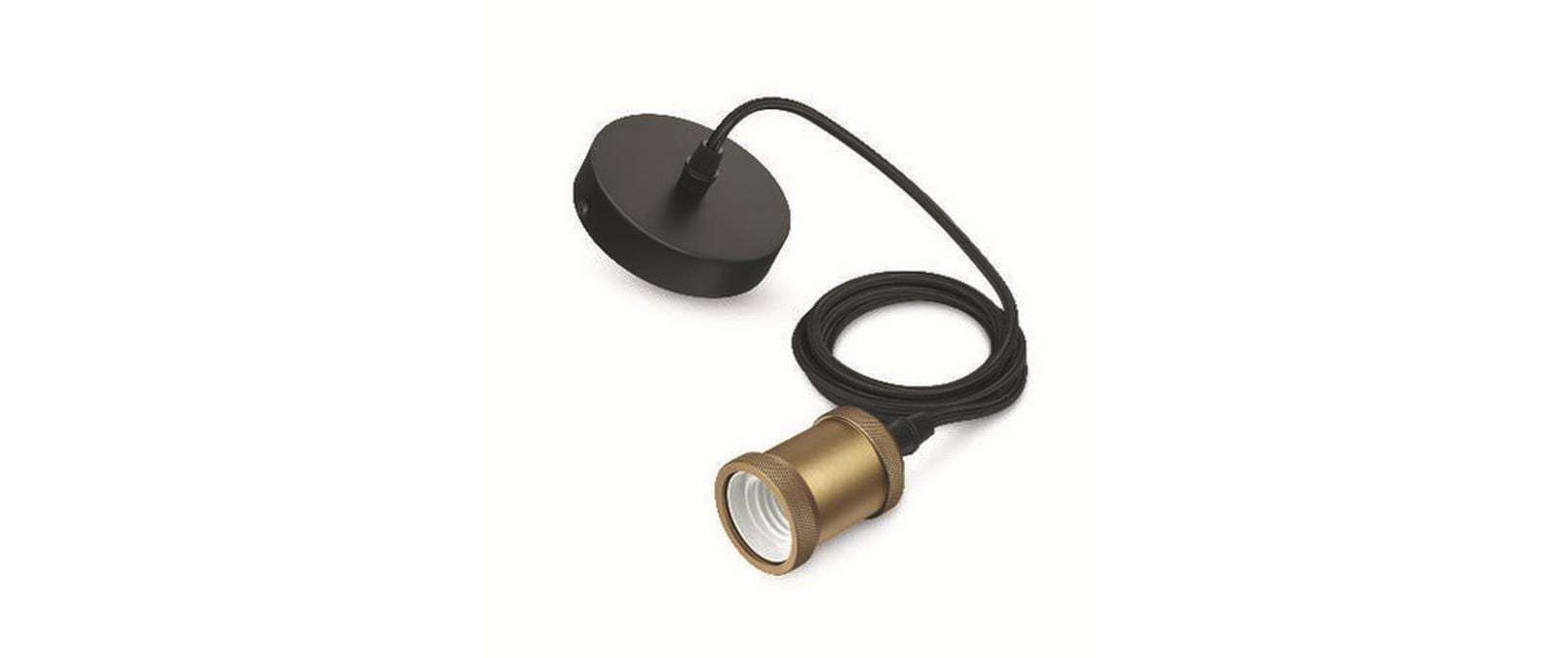 Philips by Signify Philips Schnurpendel – E27, 40 W, nicht dimmbar – Gold