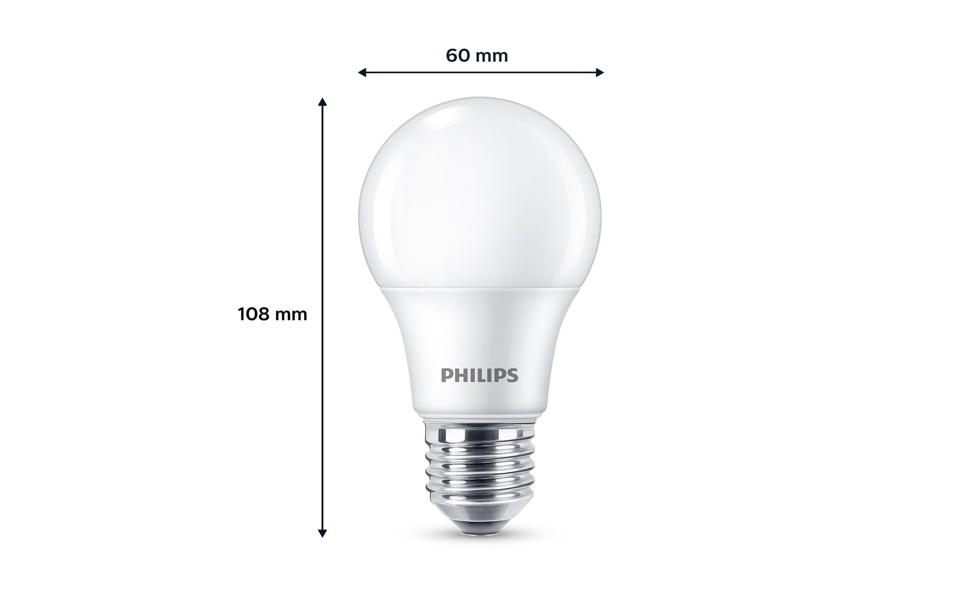 Philips by Signify Philips LED-Leuchtmittel E27 A-Form – Warmweiss 2700 K, 806 lm, 8 W – 2 Stk., Weiss