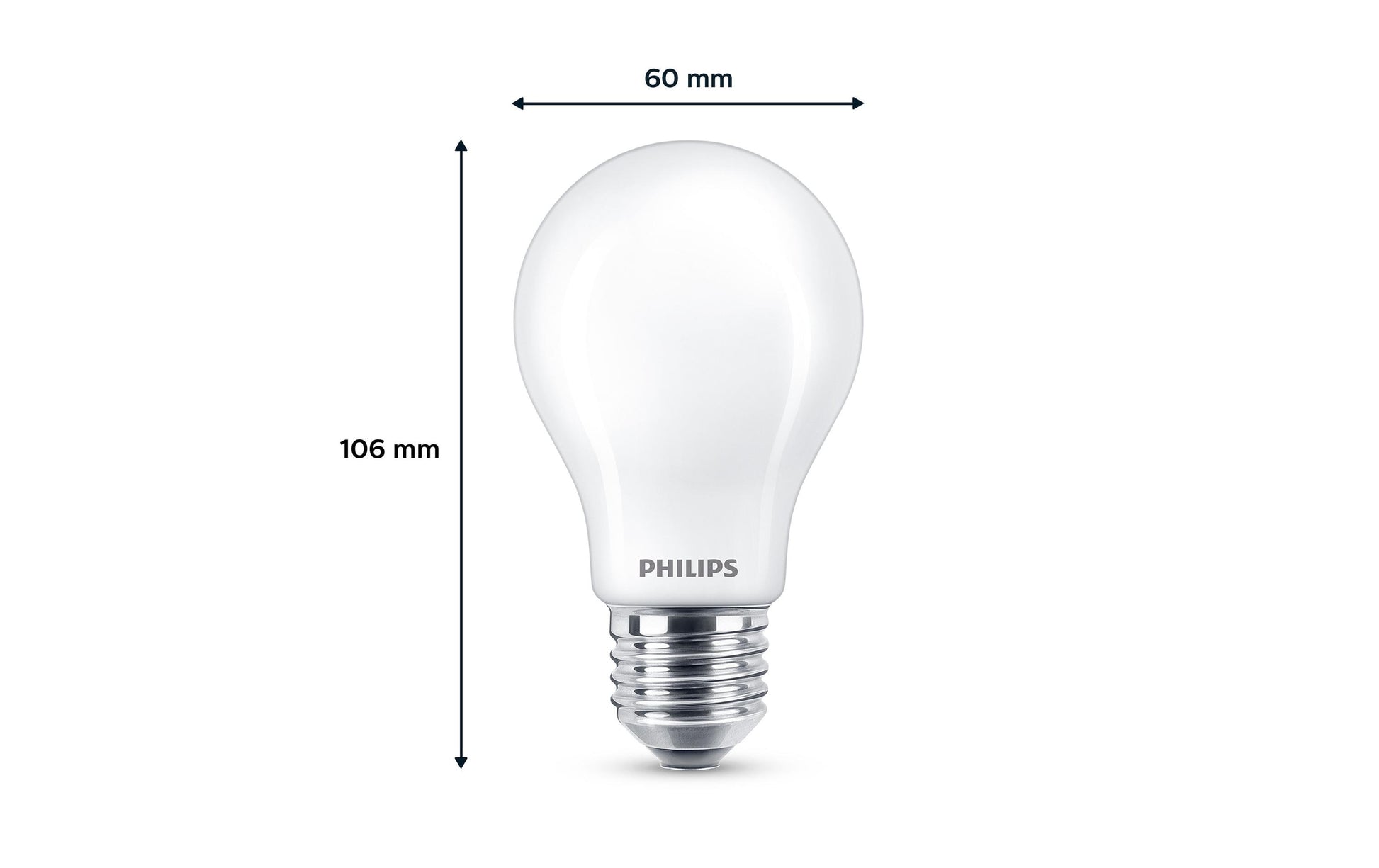 Philips by Signify Philips LED-Leuchtmittel E27 A-Form – Warmweiss 2700 K, 806 lm, 7 W – 3 Stk. – Weiss, Glas