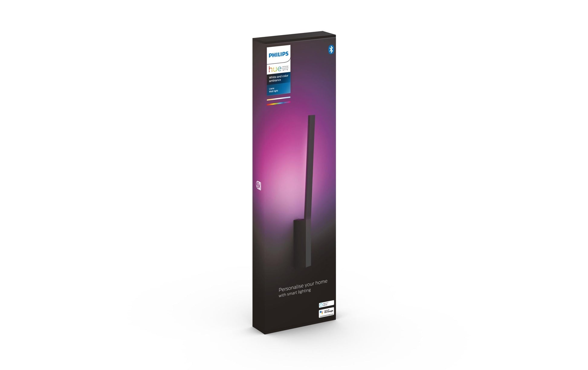 Philips by Signify Philips Hue Wandleuchte White & Color Ambiance – 850 lm, 12,2 W, 2000–6500 K, dimmbar, Bluetooth/ZigBee, schwarz