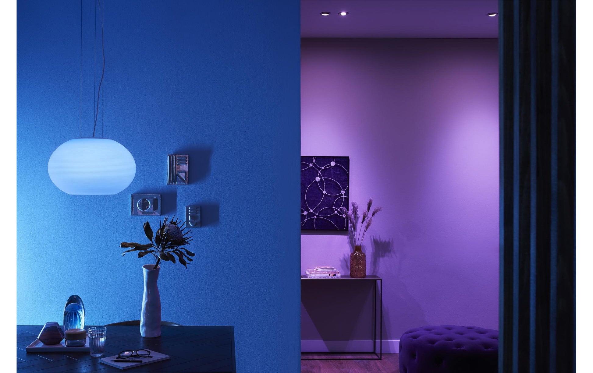 Philips by Signify Philips Hue Deckenleuchte Flourish – 40,1 × 40,1 cm, 2750 lm, 39,5 W, 2000–6500 K, dimmbar, weiss