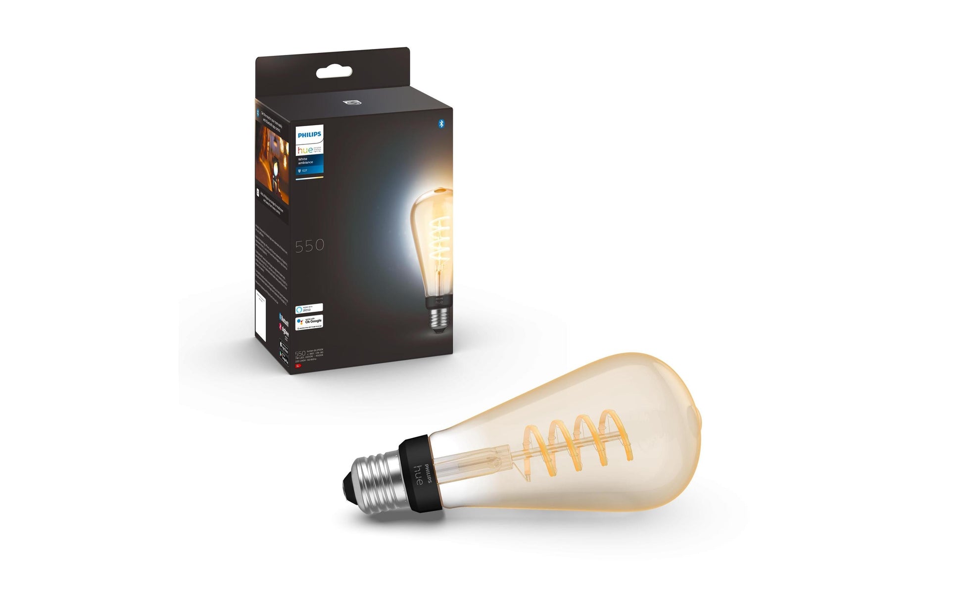 Philips by Signify Philips Hue Smart-Leuchtmittel E27 ST72 – Warmweiss–Kaltweiss, 375 lm, 7 W, Zigbee, Bluetooth – 1 Stk.