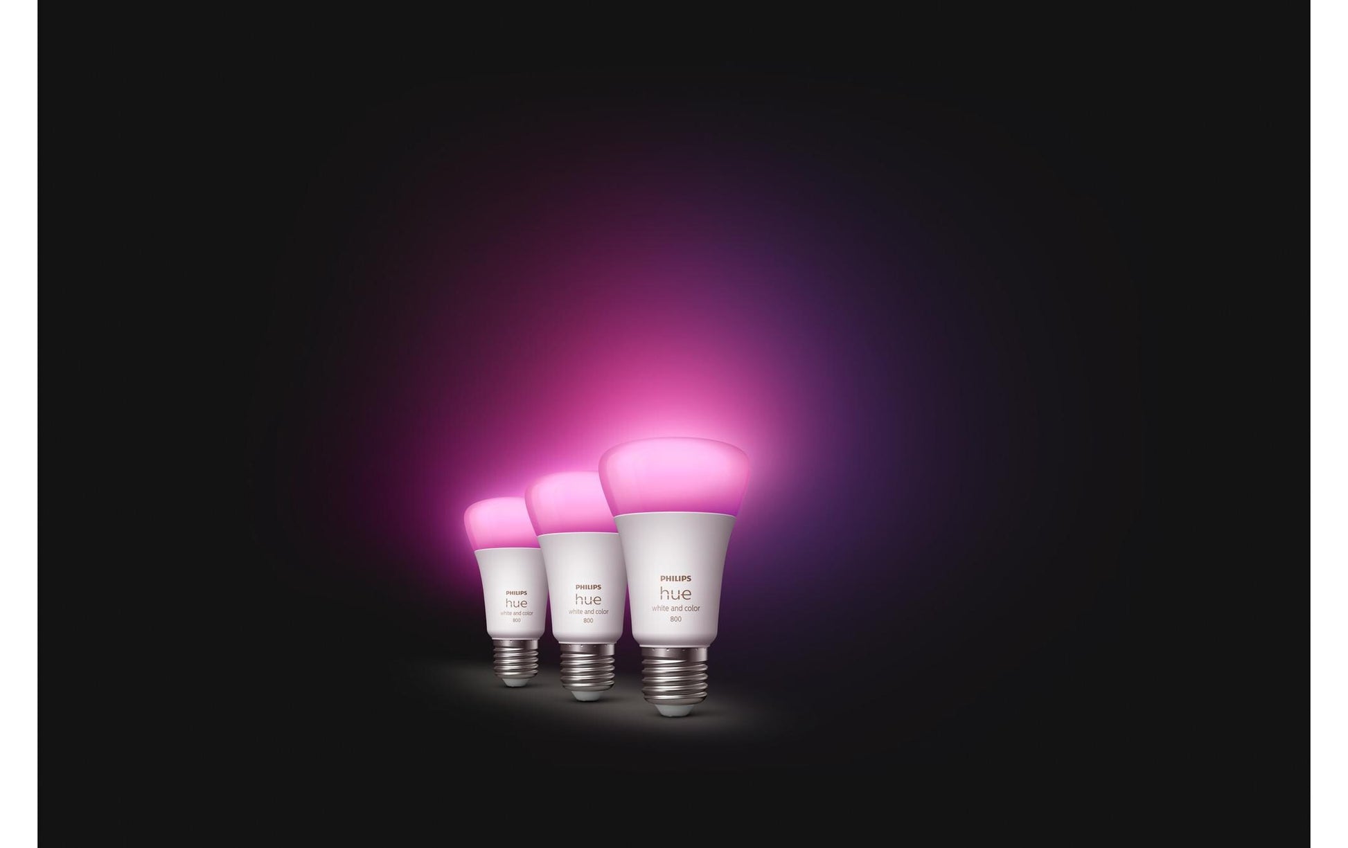 Philips by Signify Philips Hue Smart-Leuchtmittel E27 A60 – RGB+CCT, 830 lm, 9 W, Bluetooth/Zigbee – für Philips Hue – 3 Stk.
