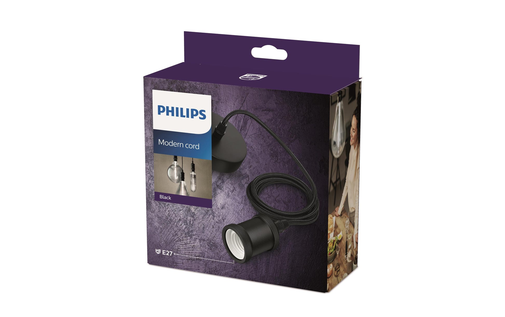 Philips by Signify Philips Deckenleuchte Vintage – 54,5 × 55 cm, 3600 lm, 40 W, 2700 K, nicht dimmbar, exkl. E27, schwarz