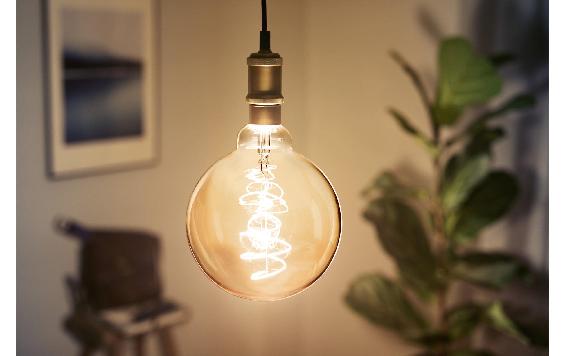 Philips by Signify Philips Schnurpendel – E27, 40 W, nicht dimmbar – Gold