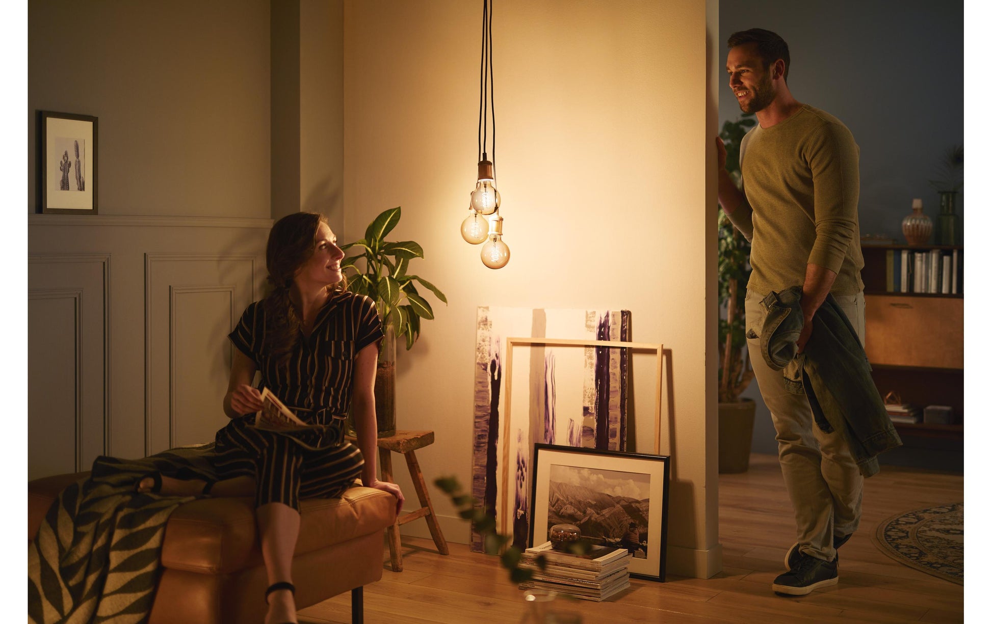 Philips by Signify Philips Vintage Schnurpendel – Ø 54,5 × 55 cm, 3600 lm, 40 W, 2700 K, bronze, E27, exkl. Leuchtmittel