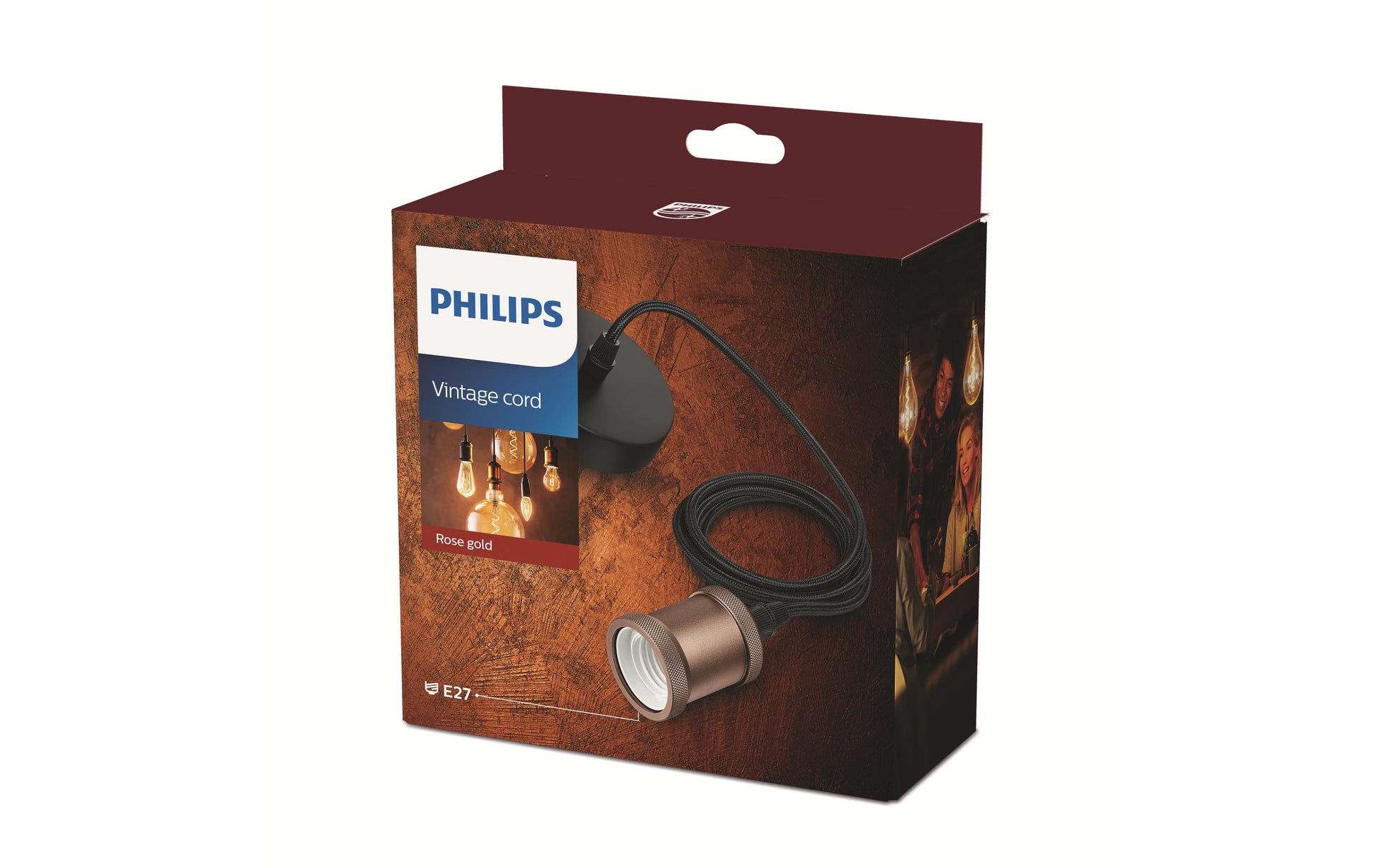 Philips by Signify Philips Vintage Schnurpendel – Ø 54,5 × 55 cm, 3600 lm, 40 W, 2700 K, bronze, E27, exkl. Leuchtmittel