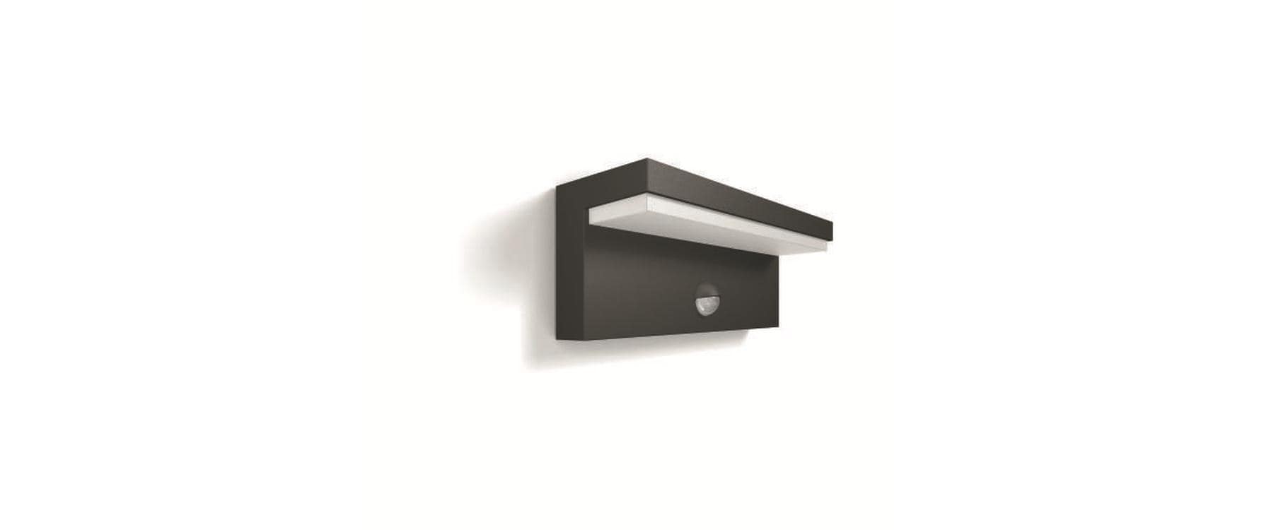 Philips by Signify Philips Aussenwandleuchte – 4000 K – IP44 – Netzbetrieb – mit Bewegungsmelder – Anthrazit – Aluminium/Synthetisch