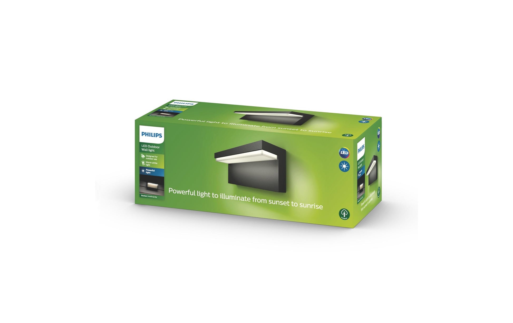Philips by Signify Philips Aussenwandleuchte – 1 000 lm, 9 W – Warmweiss, 2700 K – IP44 – Netzbetrieb – Anthrazit – Aluminium