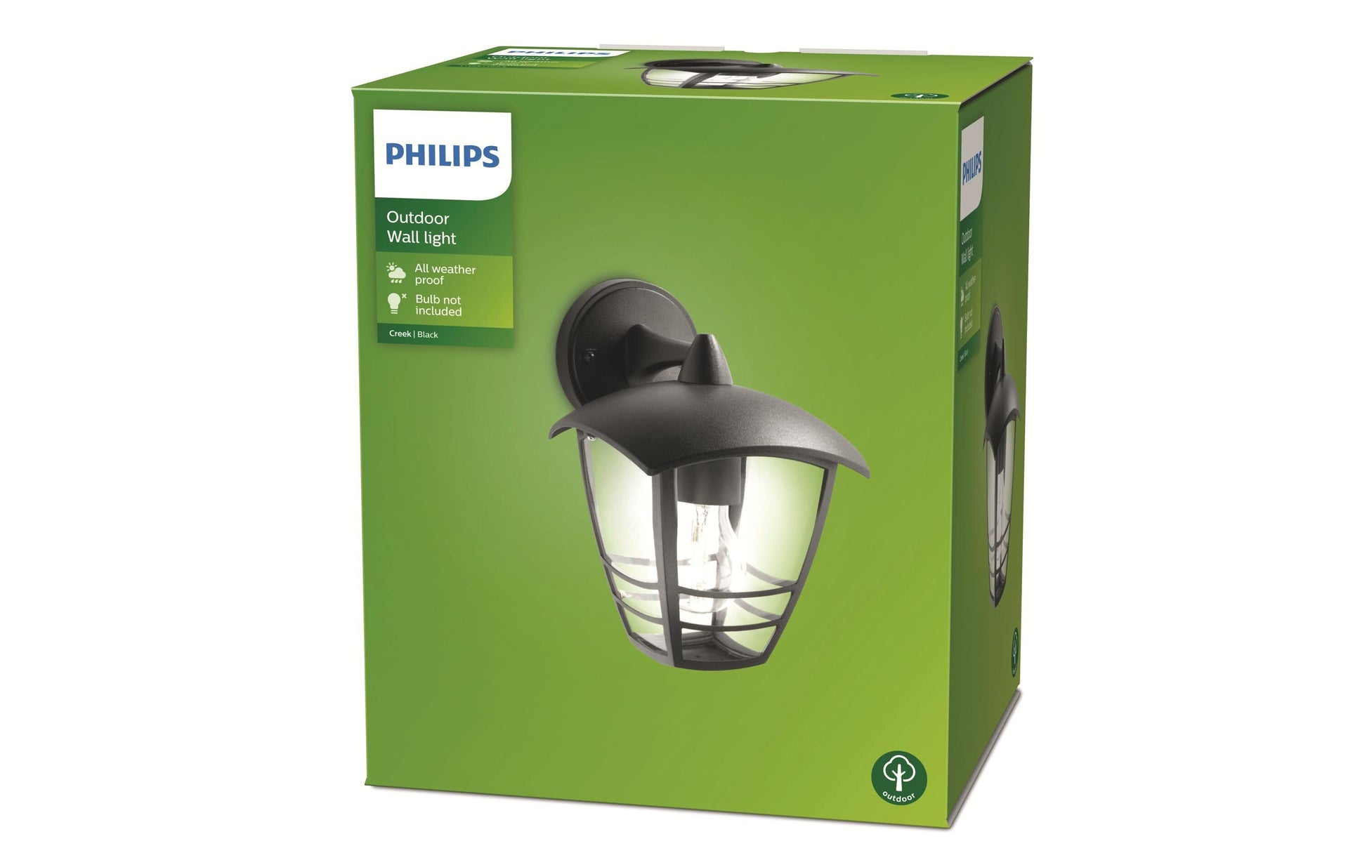 Philips by Signify Philips Aussenwandleuchte – 30 × 30,3 cm – 60 W – IP44 – Netzbetrieb, dimmbar – Schwarz – Aluminium