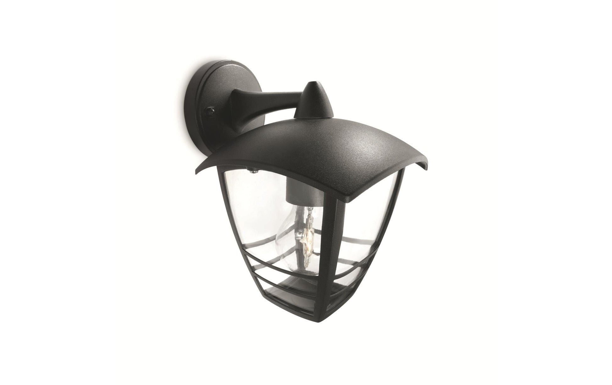 Philips by Signify Philips Aussenwandleuchte – 30 × 30,3 cm – 60 W – IP44 – Netzbetrieb, dimmbar – Schwarz – Aluminium