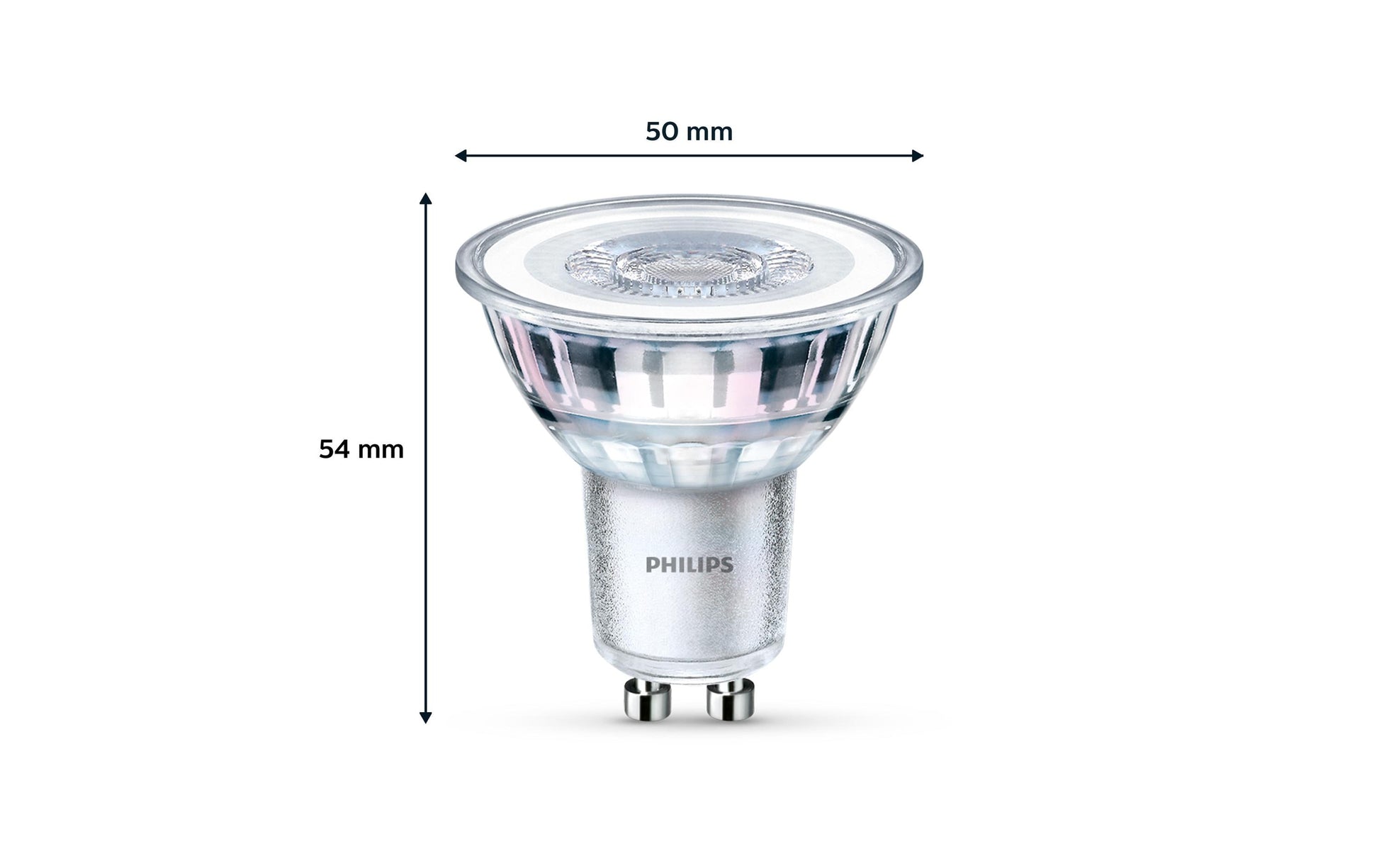 Philips by Signify Philips Leuchtmittel GU10 Spot – Neutralweiss 4000 K, 390 lm, 4,6 W, 36° – 6 Stk. – Silber/Glas