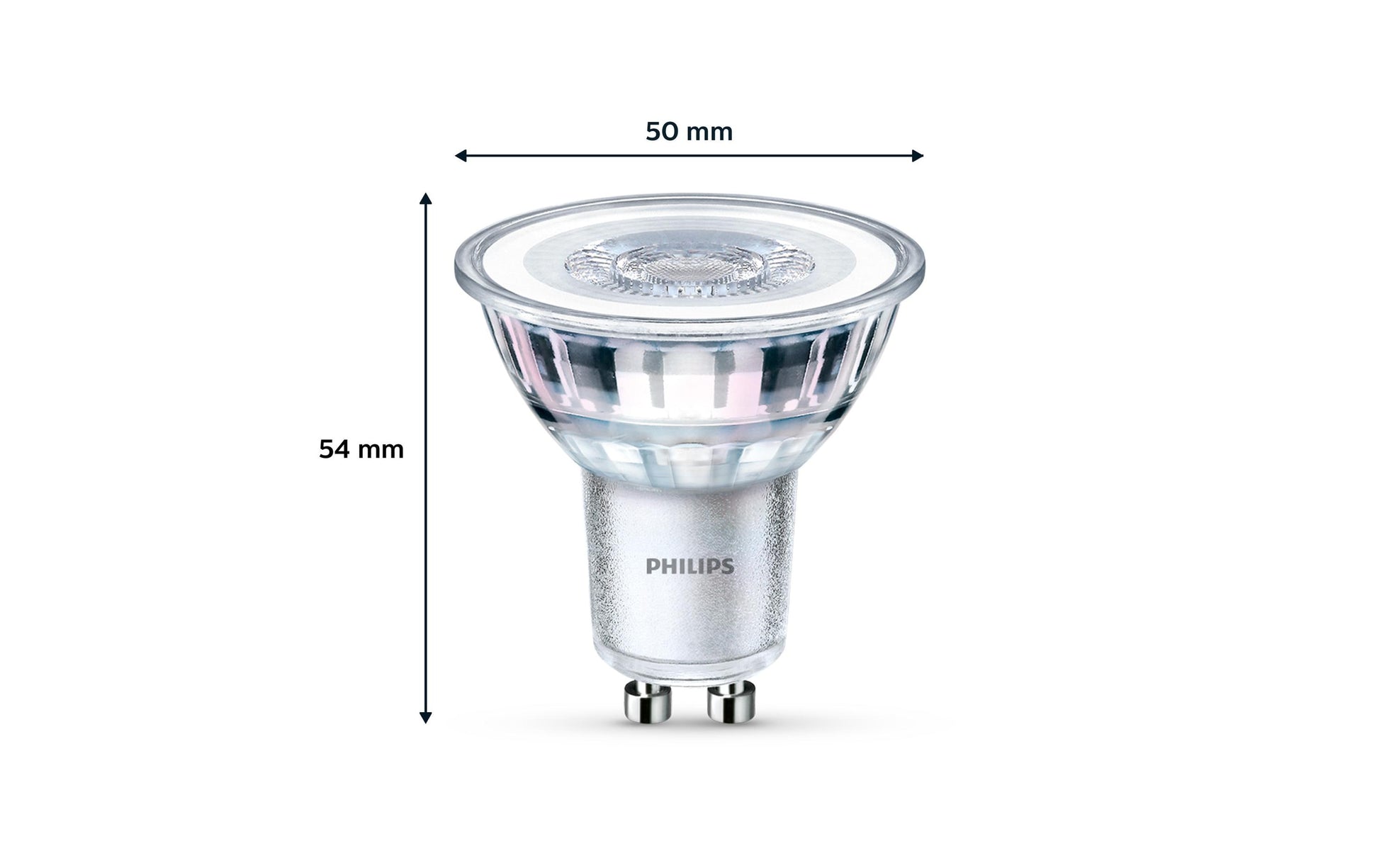 Philips by Signify Philips LED-Leuchtmittel GU10 Reflektor – Warmweiss 2700 K, 255 lm, 3,5 W, 36° – klar – LEDClassic
