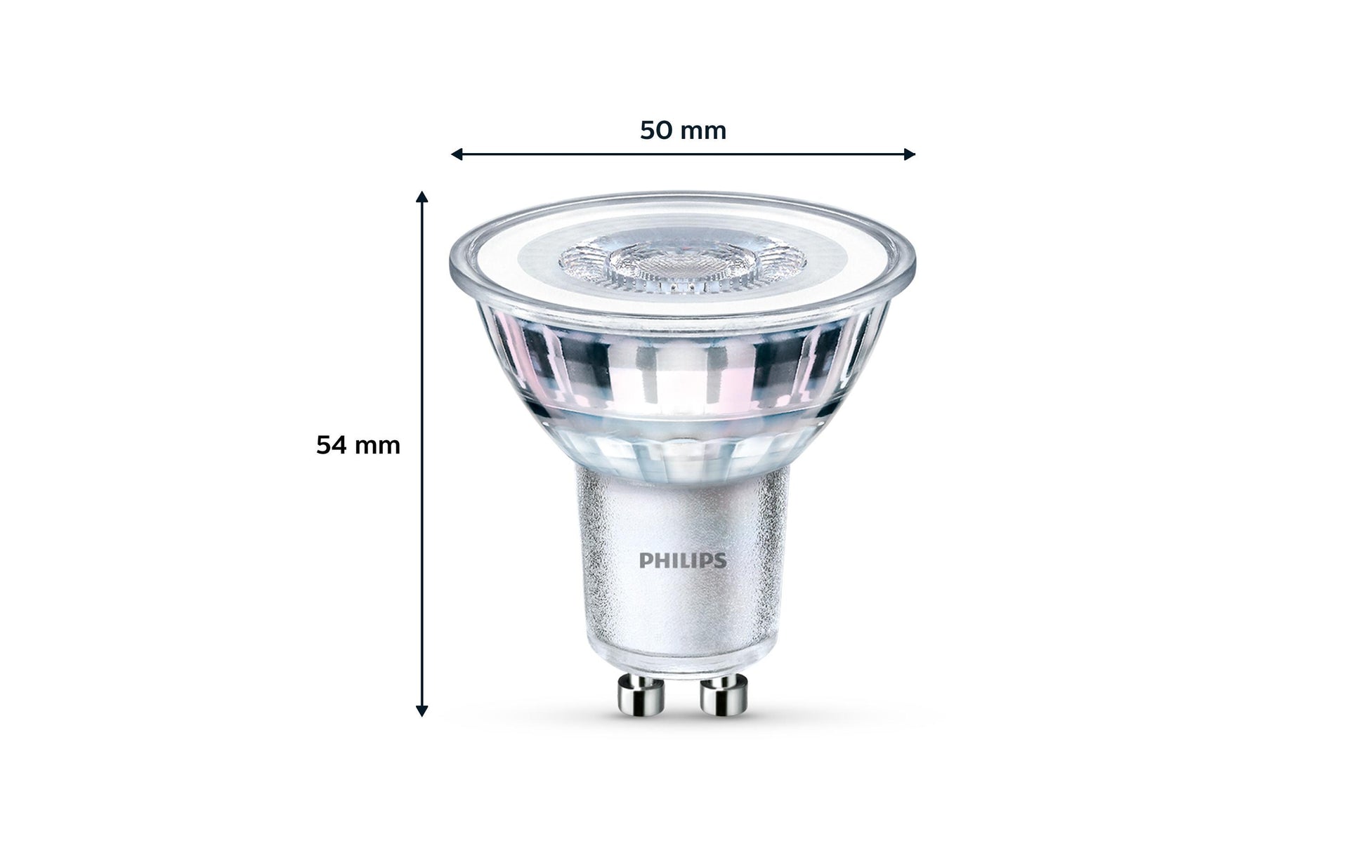 Philips by Signify Philips LED-Leuchtmittel GU10 Reflektor – Neutralweiss 4000 K, 275 lm, 3,5 W, 36° – 3 Stk., Silber/Glas