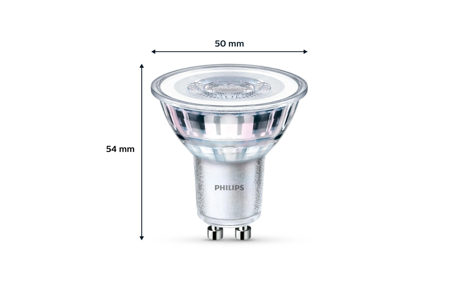 Philips by Signify Philips LED-Leuchtmittel GU10 Reflektor – Neutralweiss 4000 K, 275 lm, 3,5 W, 36° – 2 Stk., Glas
