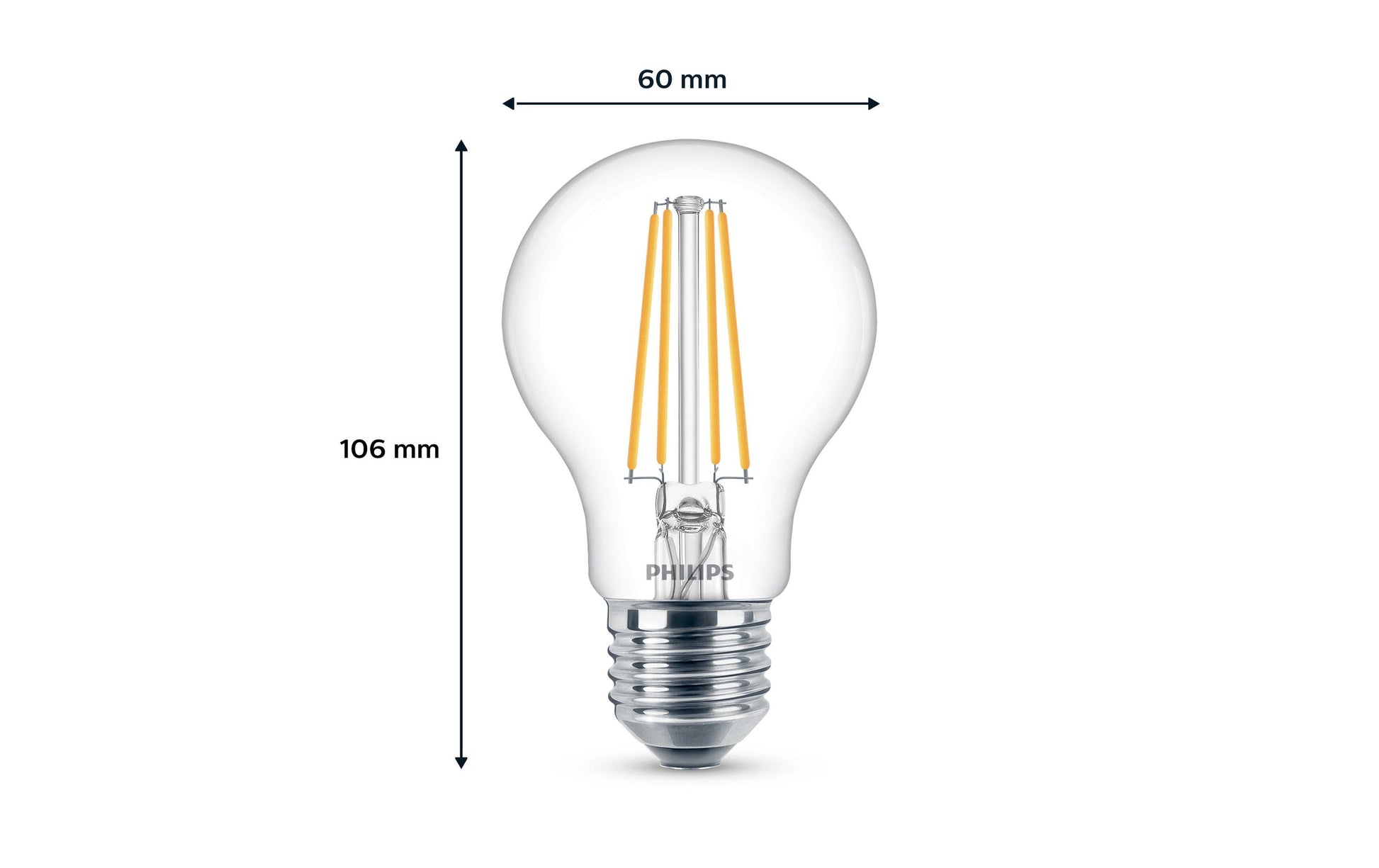 Philips by Signify Philips LED-Leuchtmittel E27 A-Form – Neutralweiss 4000 K, 850 lm, 7 W – 1 Stk. – Transparent