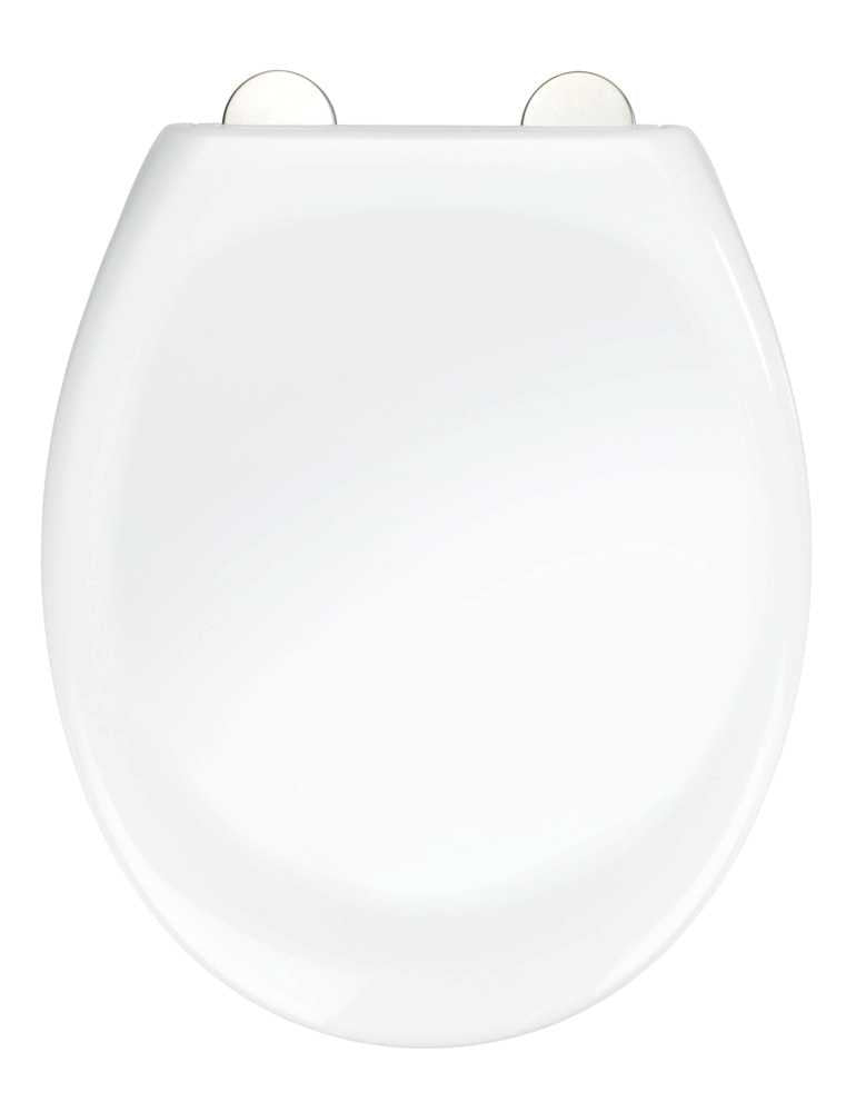 WENKO Toilettensitz – Thermoplast, Weiss, Soft-Close, Verlängert, 37,5 × 45 cm