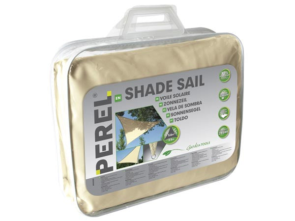 Perel Sonnensegel – 360 × 360 × 360 cm, Beige, Polyester, 160 g/m²
