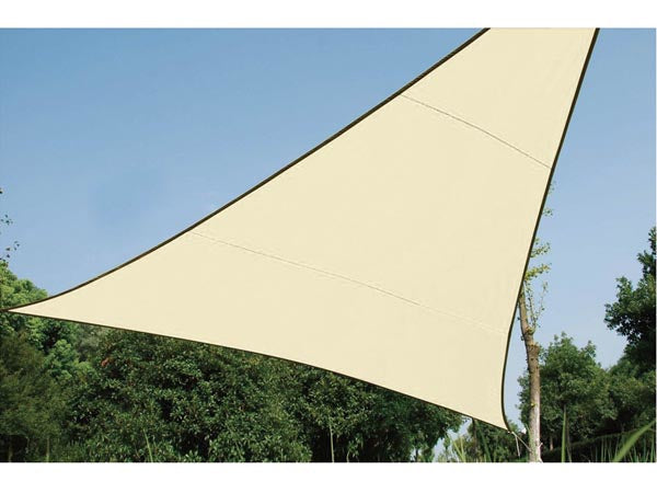 Perel Dreieckiges Sonnensegel – 500 × 500 × 500 cm, Beige, Polyethylen (PE), 180 g/m²