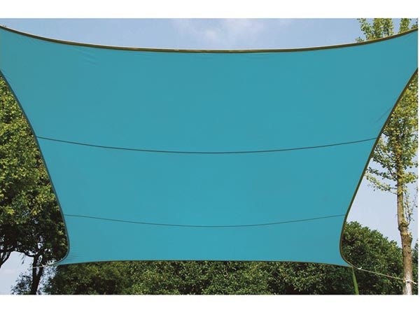 Perel Sonnensegel – 360 × 360 cm, blau, Polyester, 160 g/m²