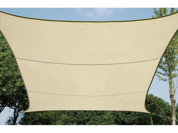 Perel Sonnensegel – 5 × 5 m – Polyethylen, champagner