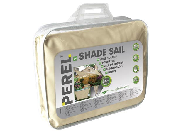 Perel Sonnensegel – 5 × 5 m – Polyethylen, champagner
