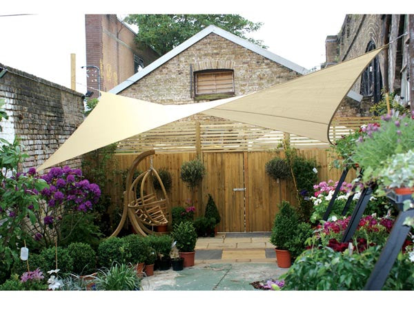 Perel Sonnensegel – 5 × 5 m – Polyethylen, champagner