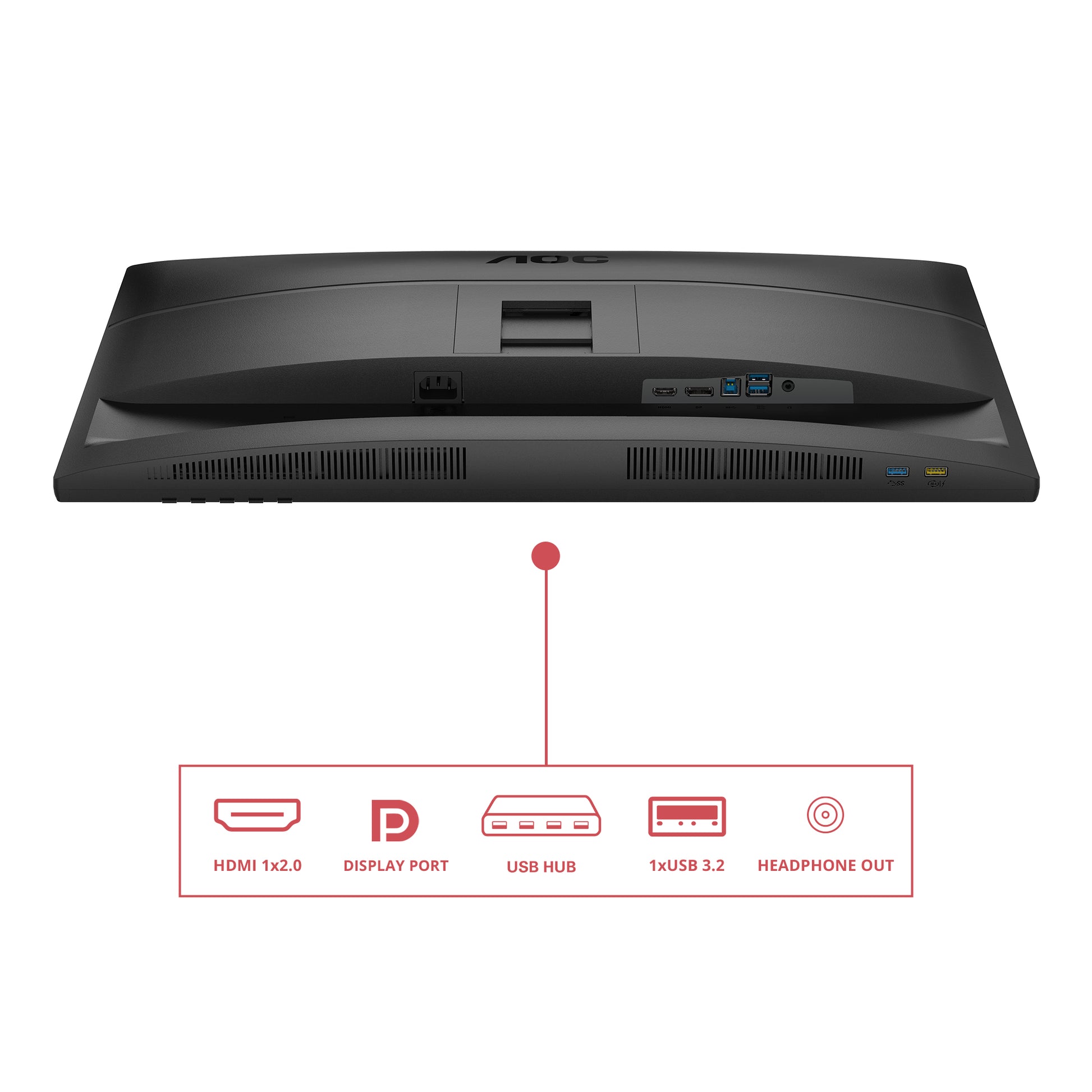 AOC Q27E4U – Monitor, 27", IPS, 120 Hz, 350 cd/m², USB-Hub, integrierte Lautsprecher, schwarz