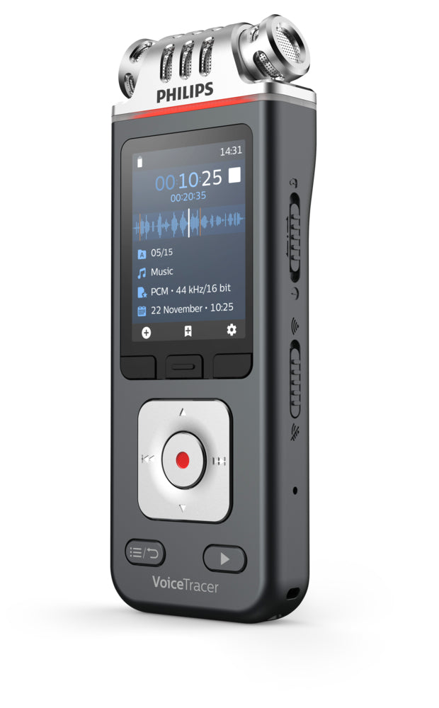 Philips VoiceTracer DVT6115 – Digitales Diktiergerät – 8 GB, 36 h – Silber