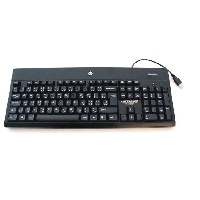 HP Tastatur – mechanisch – kabelgebunden, USB – QWERTY (US-INT) – Schwarz