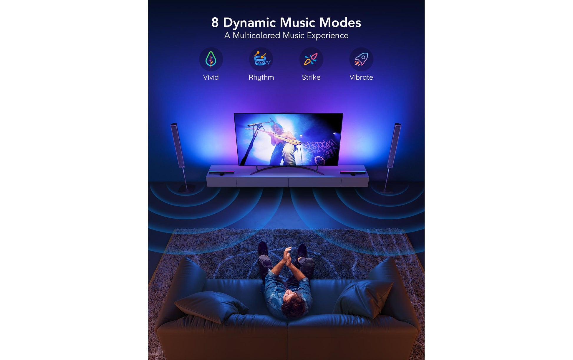 Govee Flow Plus H6046 TV-Backlight-Set – RGBIC, Wi‑Fi + Bluetooth – Schwarz