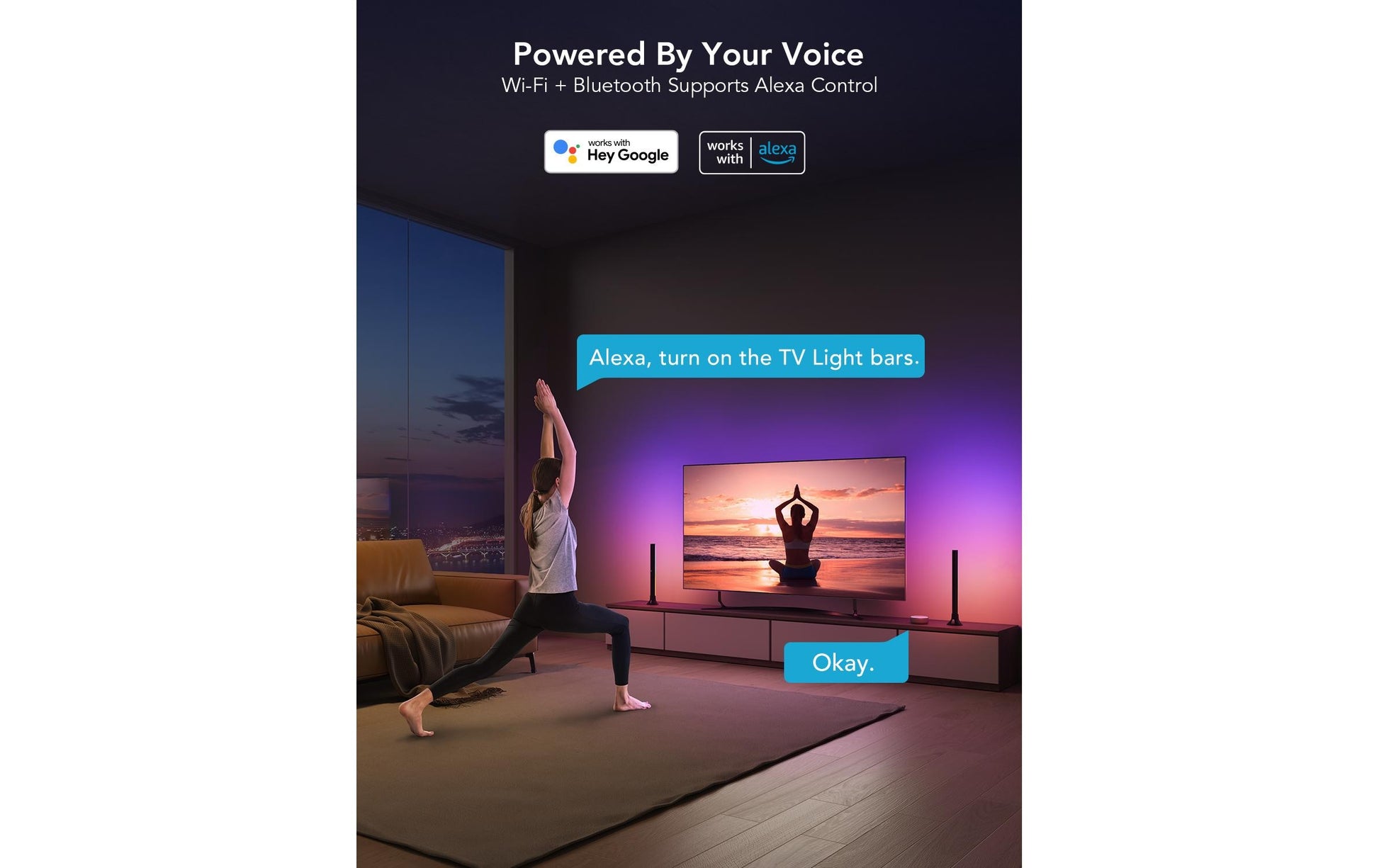 Govee Flow Plus H6046 TV-Backlight-Set – RGBIC, Wi‑Fi + Bluetooth – Schwarz