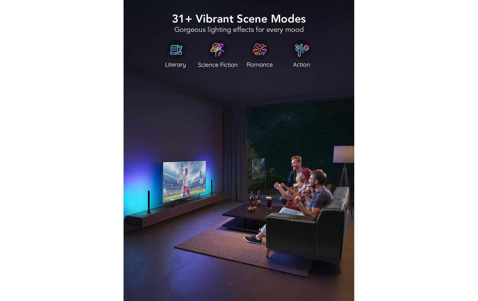 Govee Flow Plus H6046 TV-Backlight-Set – RGBIC, Wi‑Fi + Bluetooth – Schwarz