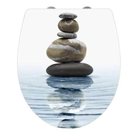 Wenko Meditation – Toilettensitz – Duroplast, Acryl, Mehrfarbig, Verlängert, Hart, 38 × 45 cm