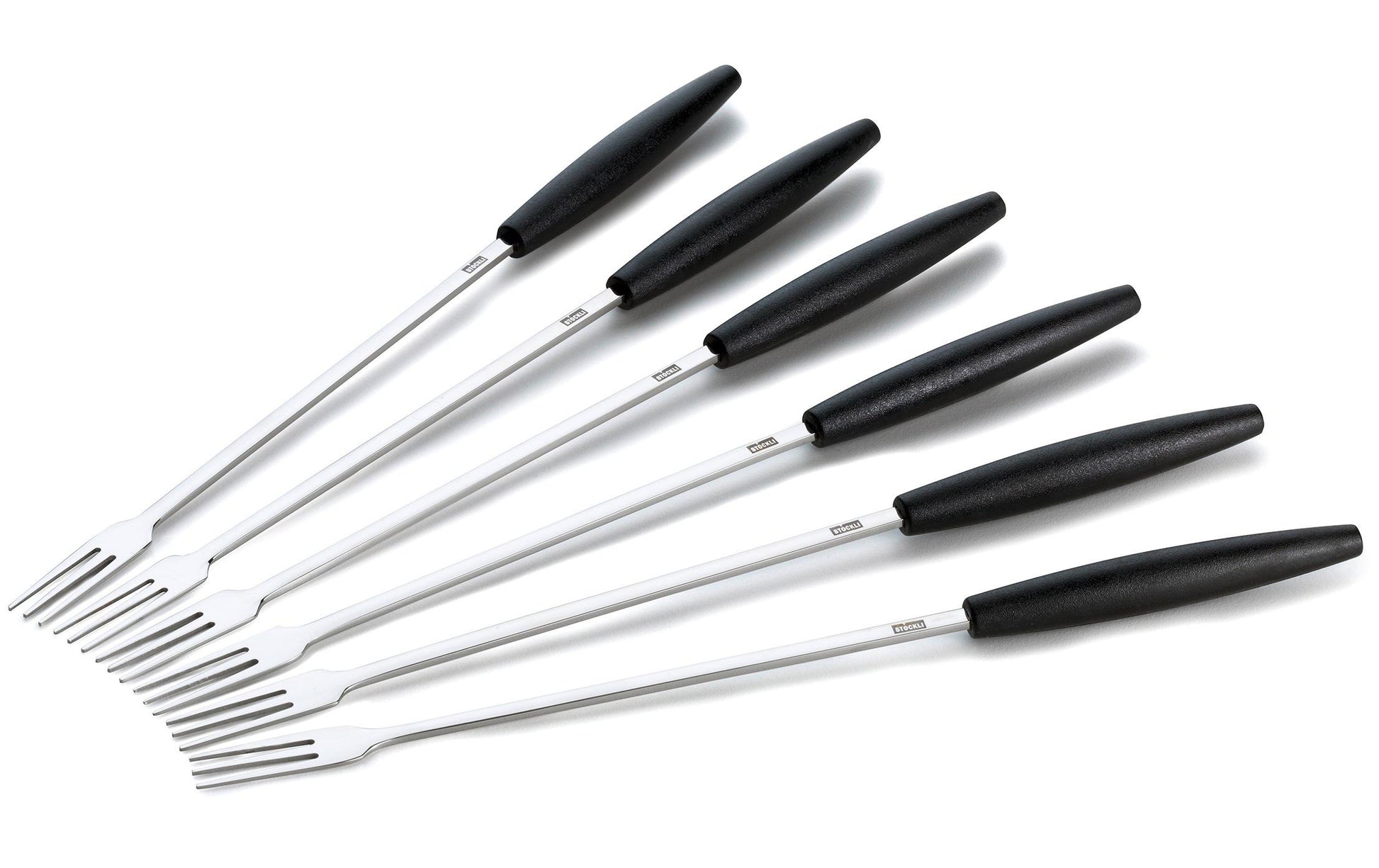 Stöckli Alpine Käsefonduegabeln – Edelstahl, 29 cm, Silber, spülmaschinenfest, 6 Stk.