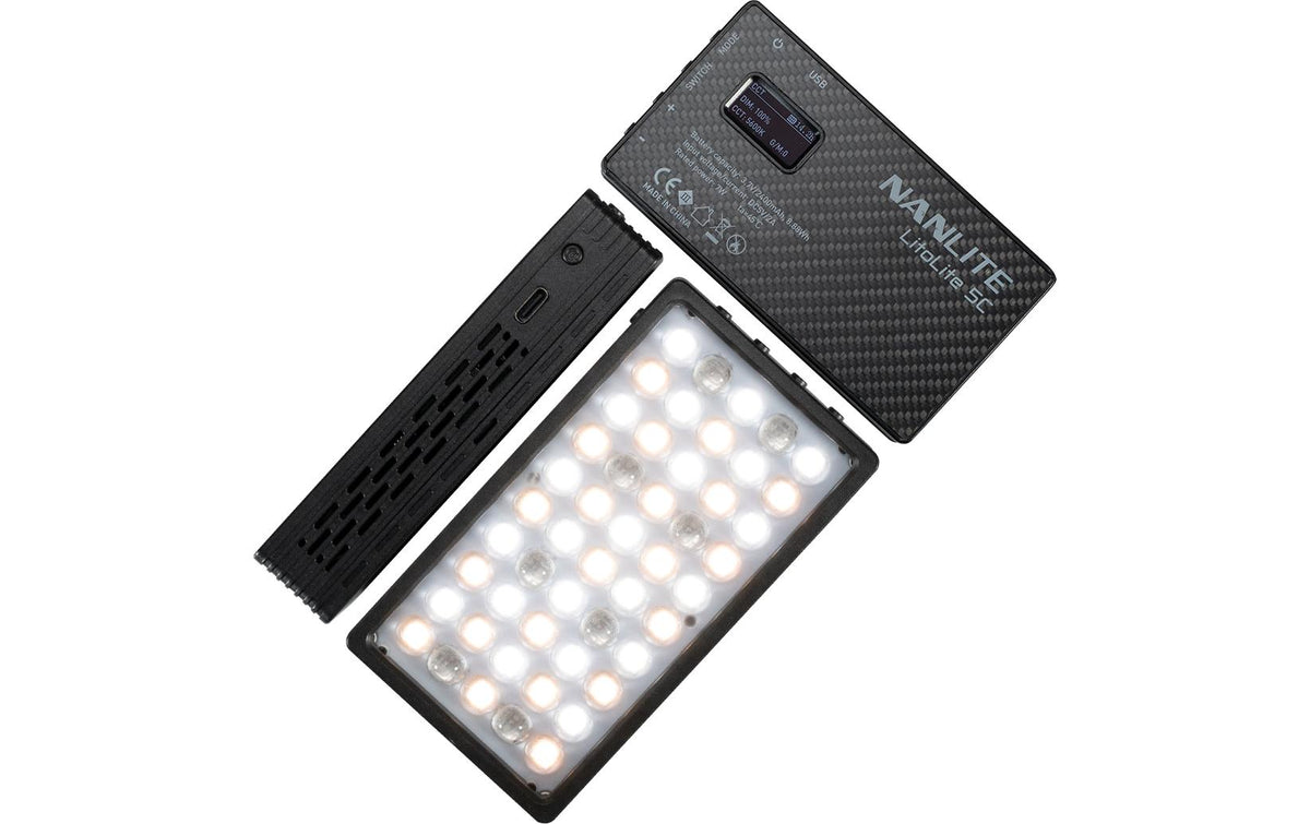 Nanlite LitoLite 5C Streaming-Licht – 2496 lx, 2700–7500 K, CRI 95, Akku