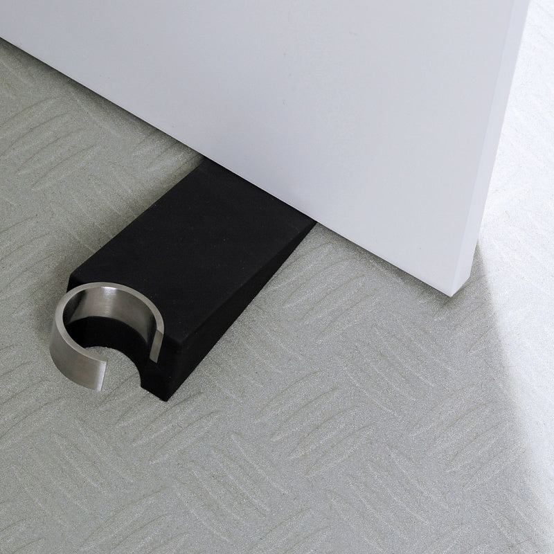 Blomus WEDO Türstopper – Gummi/Edelstahl – Schwarz – 50 × 30 × 120 mm