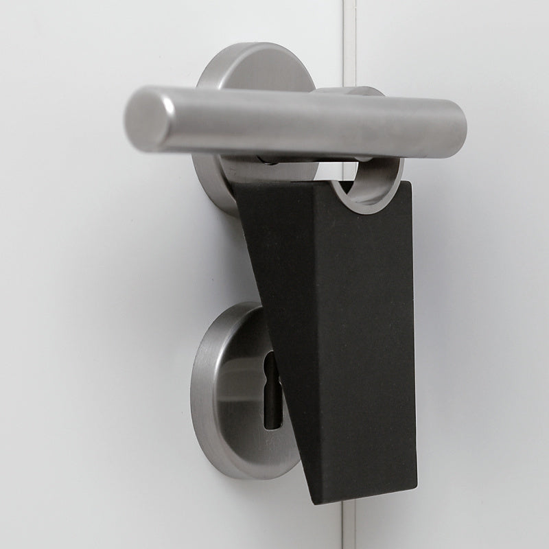 Blomus WEDO Türstopper – Gummi/Edelstahl – Schwarz – 50 × 30 × 120 mm