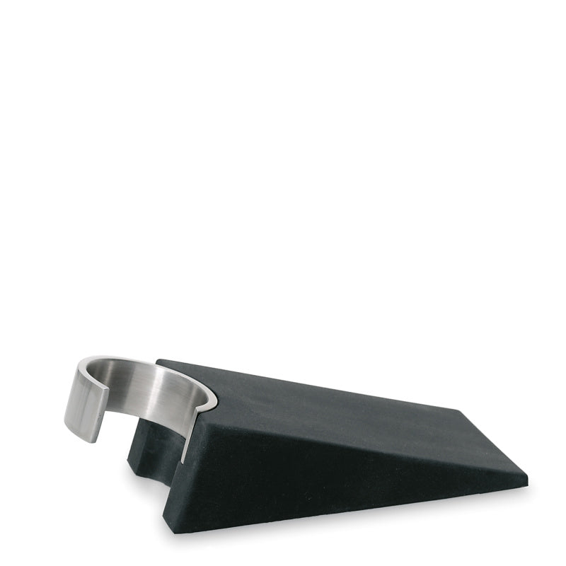 Blomus WEDO Türstopper – Gummi/Edelstahl – Schwarz – 50 × 30 × 120 mm