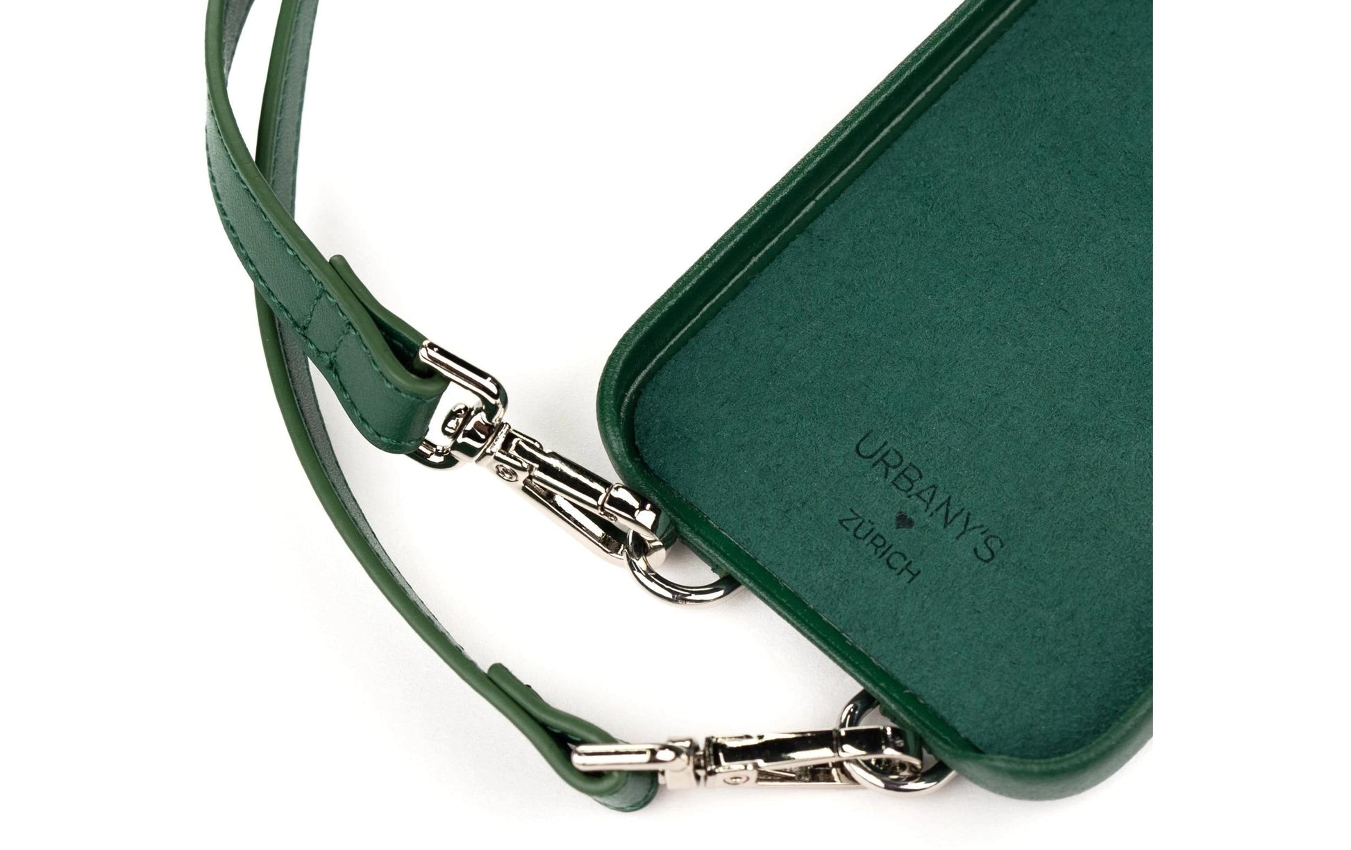 Urbany's Necklace-Hülle – für Apple iPhone 15 Pro Max – Racing Green – Kunstleder – Magnetverschluss