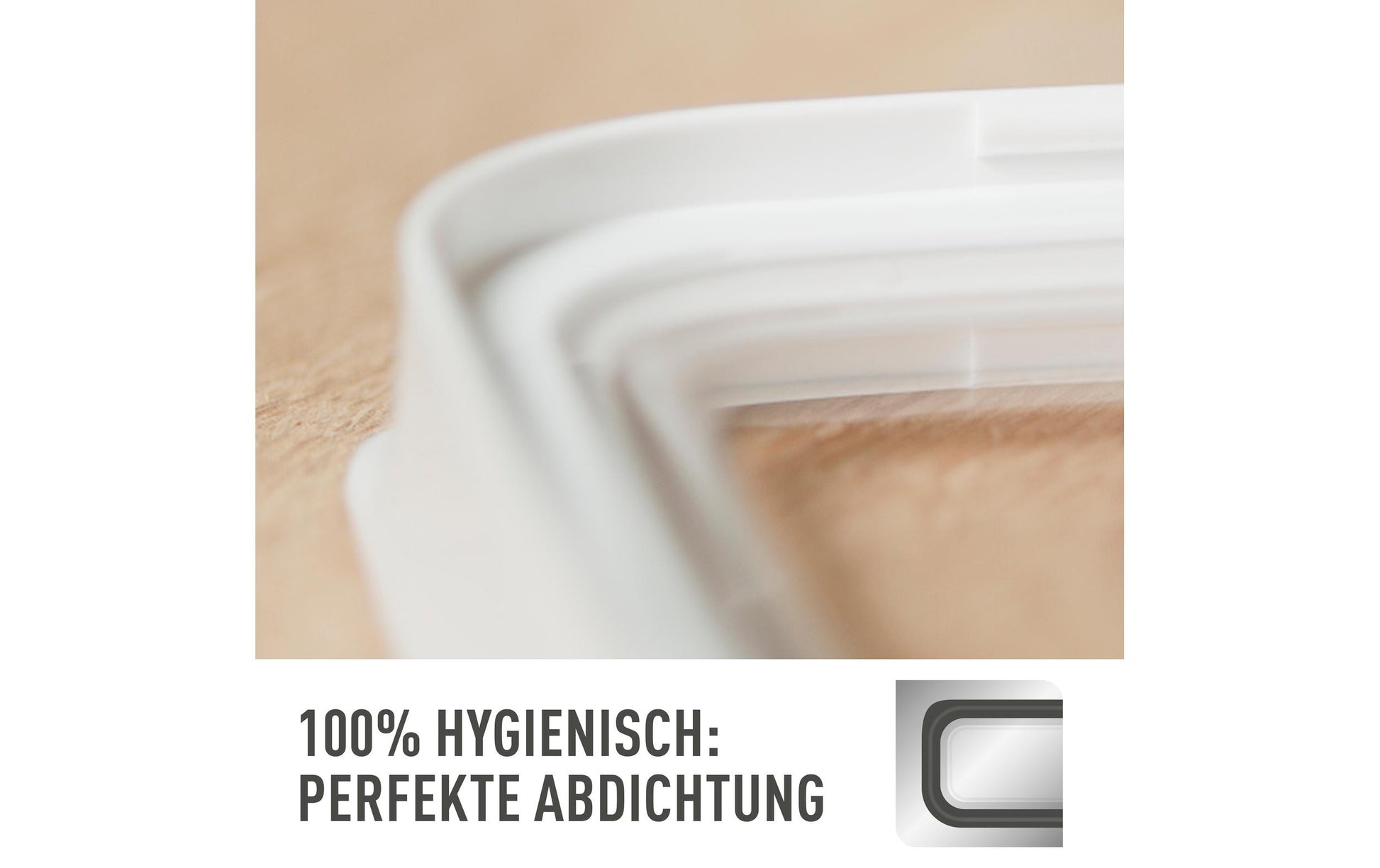 EMSA Vorratsdose 450 ml, 1 l, 1,6 l, 9,9 × 16 × 6,5 cm, Kunststoff, transparent/weiss, 3-teilig, BPA-frei