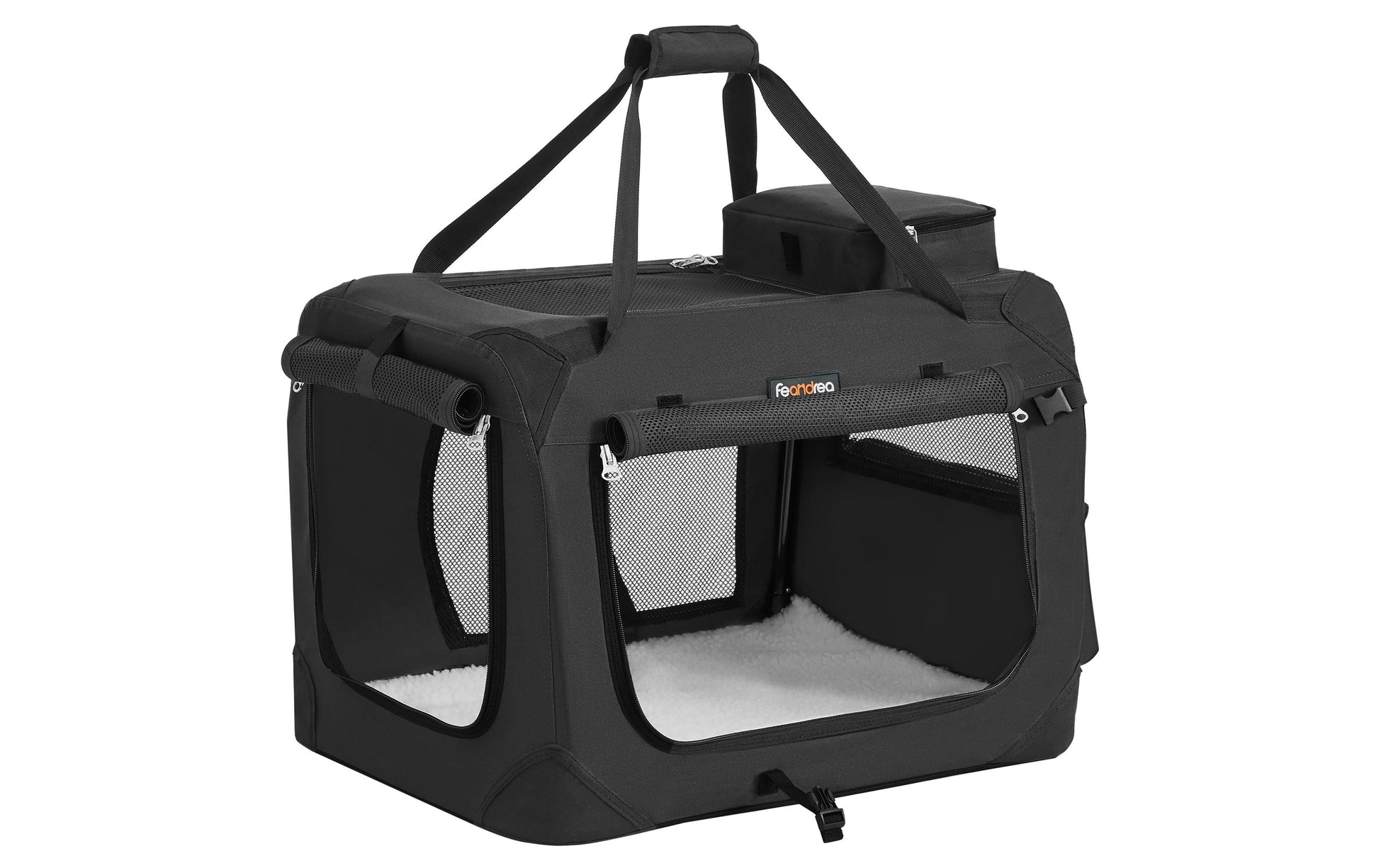 Feandrea Weicher Haustierträger – Frontlader, Reissverschluss, belüftet – für Katzen, Hunde – 60×42×42 cm