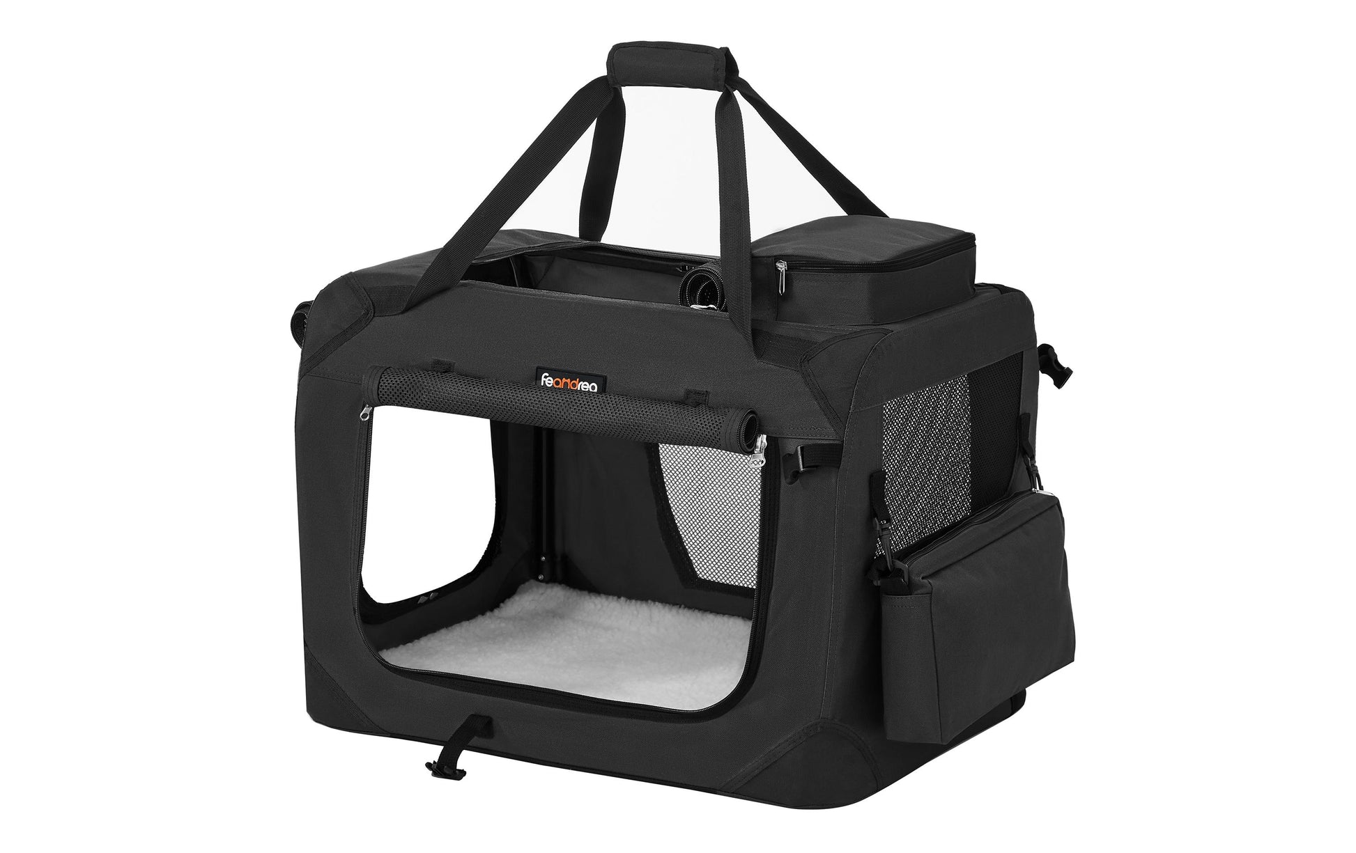 Feandrea Weicher Haustierträger – Frontlader, Reissverschluss, belüftet – für Katzen, Hunde – 60×42×42 cm