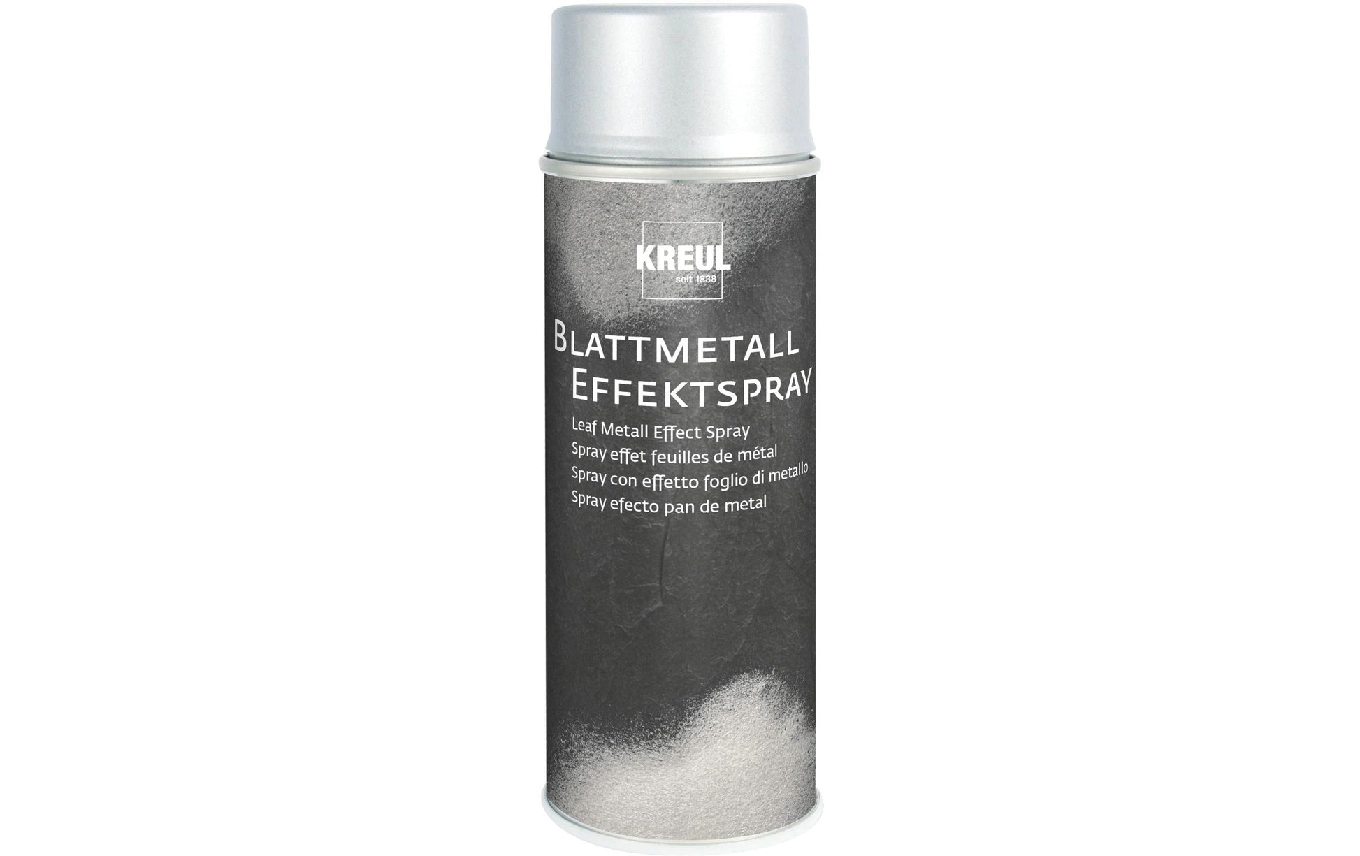 KREUL Blattmetall Effekt Farbspray – Silber, Metallic – 400 ml – für Glas, Metall, Holz