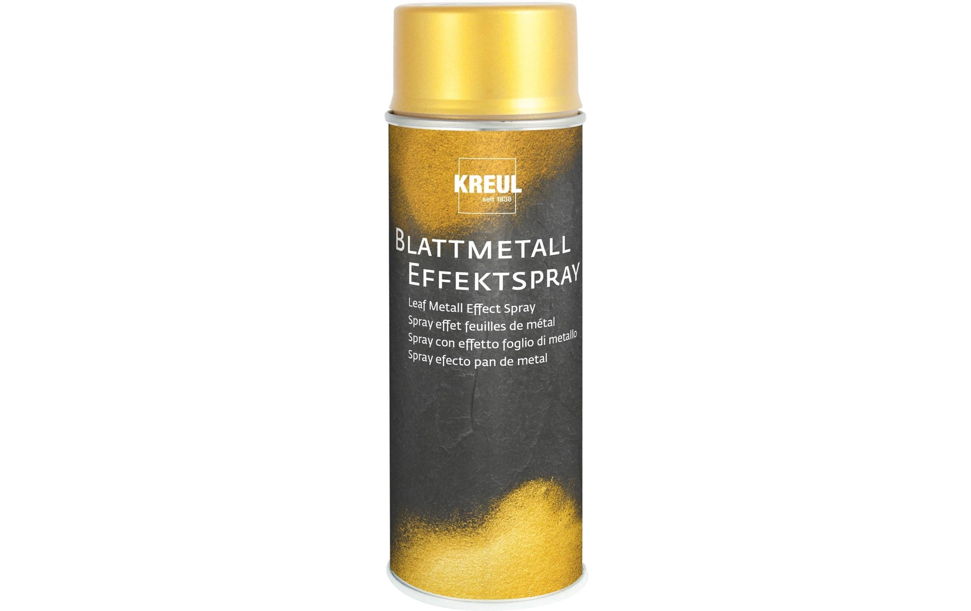 KREUL Blattmetall Effekt-Spray Farbspray – Gold, Blattmetall-Effekt – 400 ml – für Holz, Metall, Glas