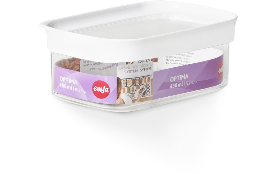 EMSA Vorratsdose 450 ml, 16 × 9,9 × 6,5 cm, Kunststoff (MS/TPE), Transparent