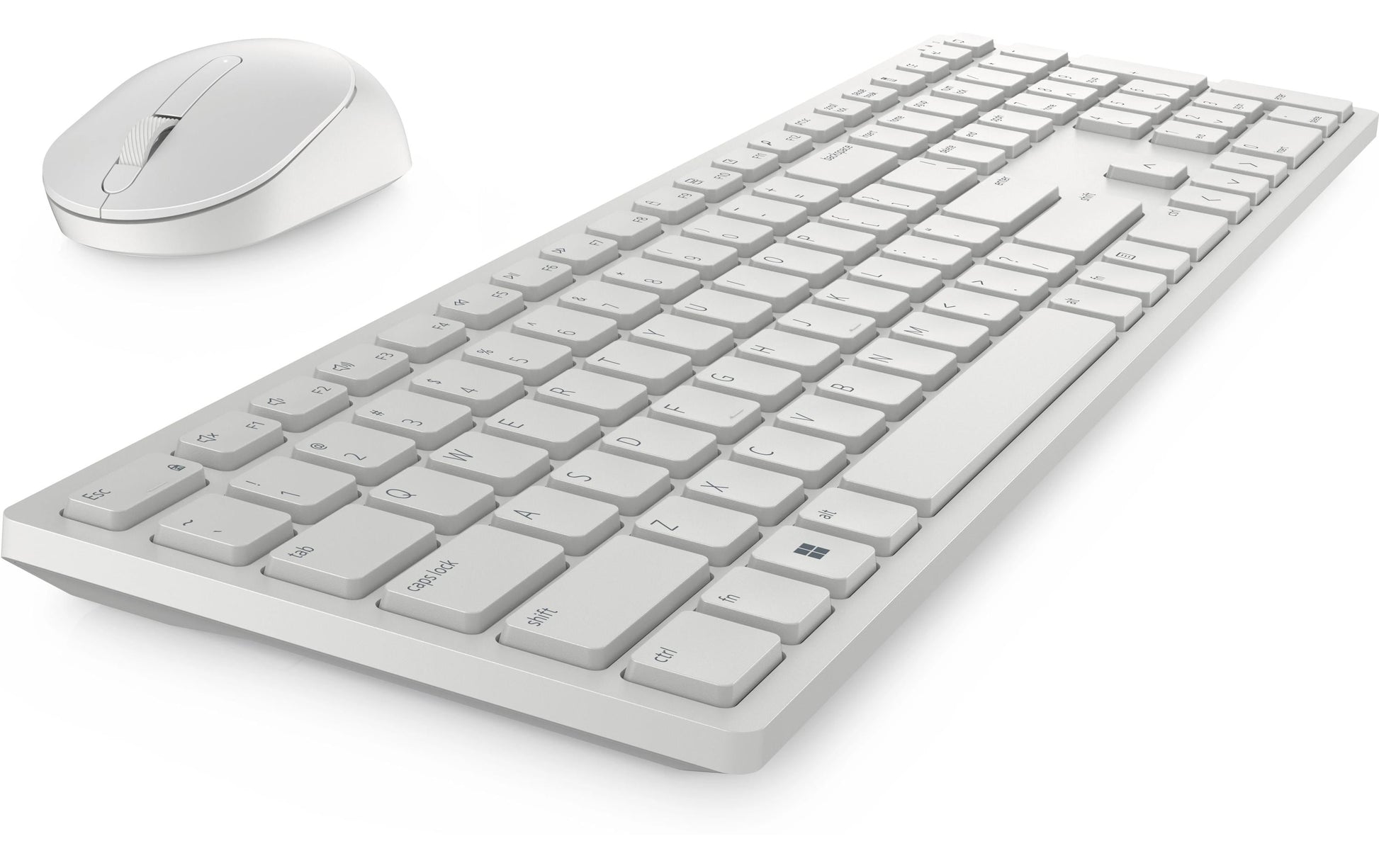 DELL Tastatur, kabellos (2,4 GHz), IT-Layout (IT), Fullsize (mit Ziffernblock), Scherenmechanik, Medientasten, weiss