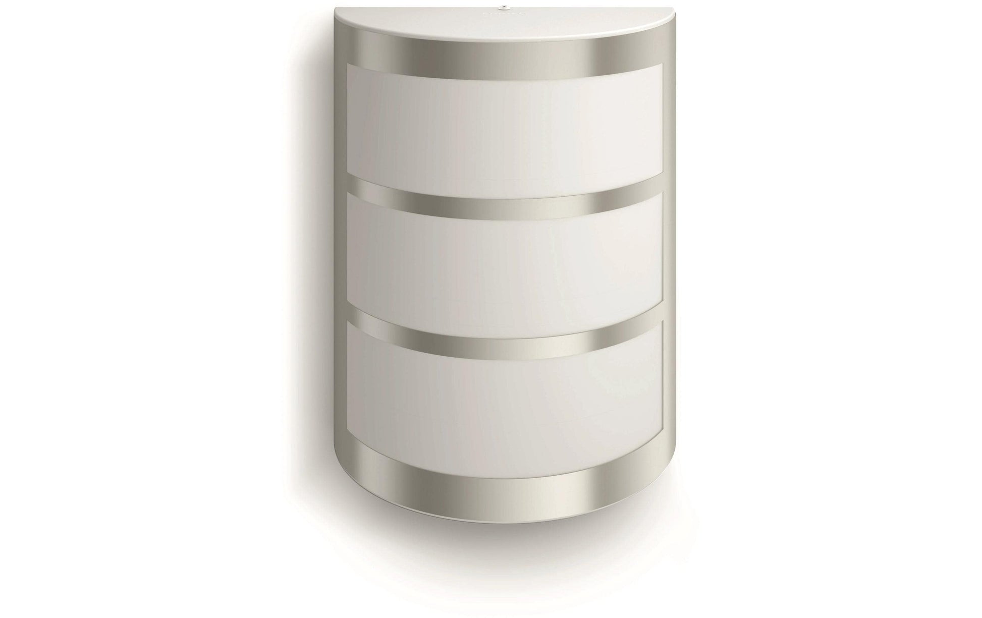 Philips by Signify Philips Aussenwandleuchte – 21,5 cm, 600 lm, 6 W, Warmweiss, 2700 K, IP44, Netzbetrieb, Grau, Edelstahl