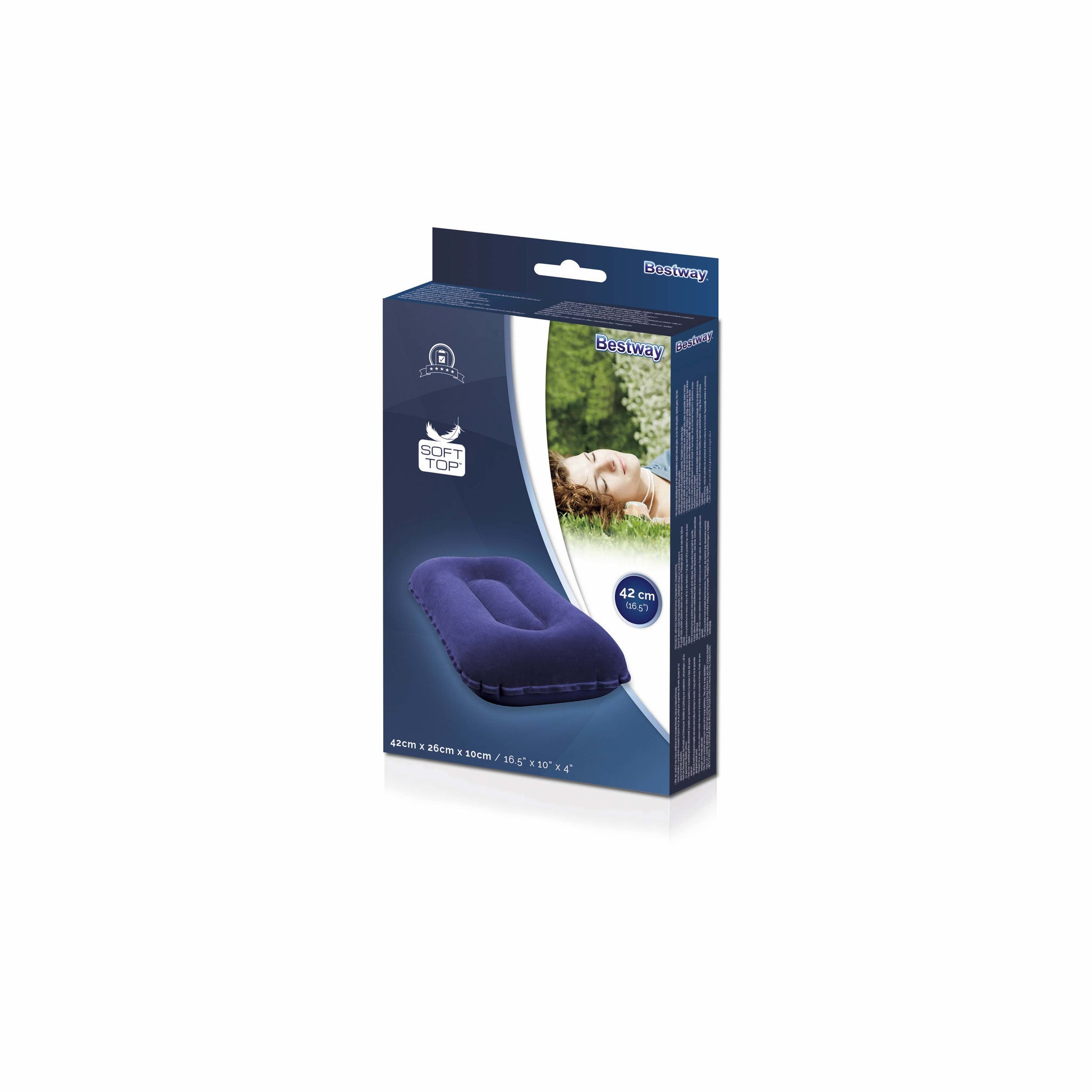 Bestway Reisekissen – inkl. Flickzeug – 420×260×100 mm, grau/weiss, PVC