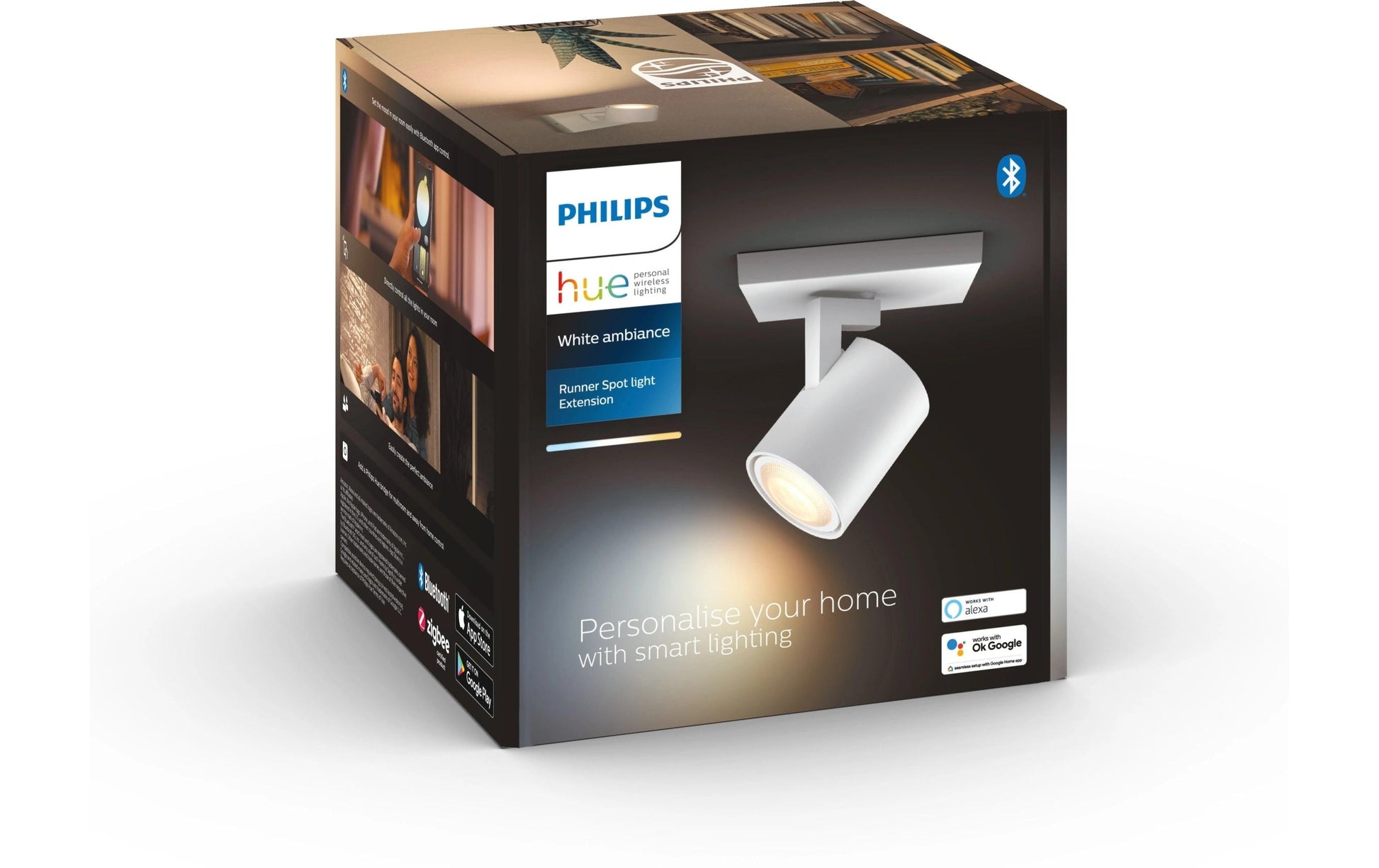 Philips Hue Einbaustrahler LED – Zigbee, dimmbar – 2'200–6'500 K – 350 lm 4,2 W – weiss